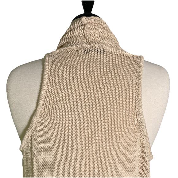 CAbi Open Cardigan Vest Women's M Linen / Cotton Blend Knit Asymmetrical Hemline - Picture 5 of 5